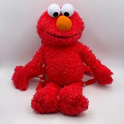 Backpack Sesame Street Elmo Plush Doll Bag 15  Red Stuffed Animal Kids Teen Cute • $18.90