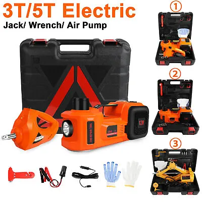 Electric 12V Car Jack 3T 5T Floor Jack Lift & Impact Wrench & Tire Inflator Pump • $18.99