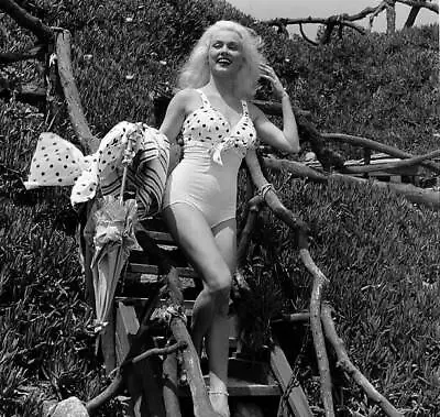 Actress Mamie Van Doren Poses At The Beach In LA 1956 OLD PHOTO 7 • $9