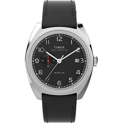 Timex Men's Watch Marlin Automatic Date Display Black Leather Strap TW2V62100 • $289