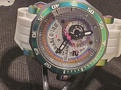 Invicta Men's Excursion Automatic Oil Slick Rainbow Joker Watch White 27134 46mm • $74.99