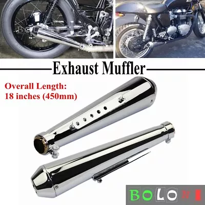 For Harley Dyna Bobber Chopper Cafe Racer Motorcycle Shorty Exhaust Pipe Muffler • $184.99