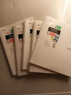 5 Mead Plastic 2 Pocket 3 Holed Folder 11 5/8 Inch X 9 1/2 Inch White In Color • $8.99