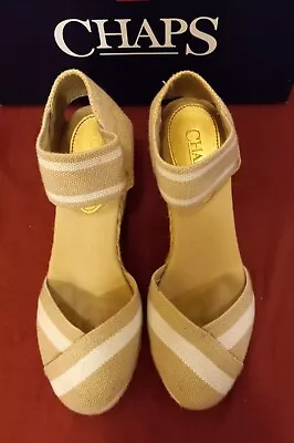 Chaps Chelsi Espadrille Wedge Sandal Rope Heel Size 7.5B • $5