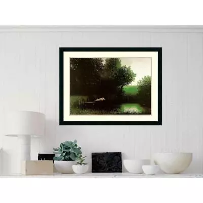Amanti Art Print Diving Pig By Michael Sowa Framed Landscape 34  H X 26 W Black • $196.52