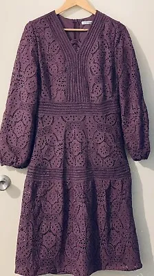$69 • Buy Lace Dress Purple Lilac Size 12