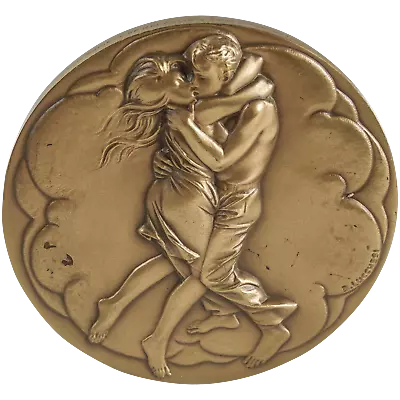  Young Lovers   Mother & Child  Scuptural Solid Bronze Medallion Bruno Lucchesi • $245