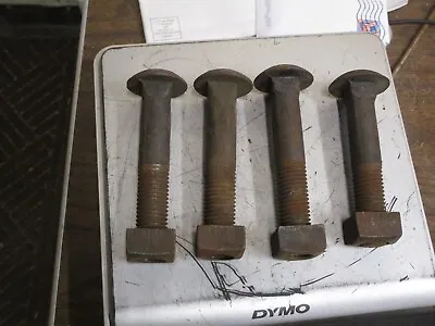 4 Vintage NOS 3/4  X 4  Carriage Bolts With Square Nuts USA Made Nopt Plated • $15