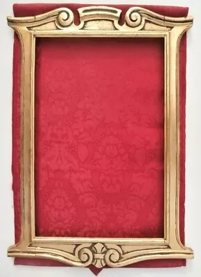 Lemon Gold Gilded Newcomb Macklin Hand Carved Tabernacle Scroll Picture Frame  • $695