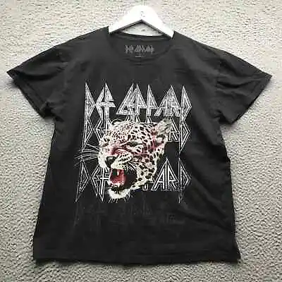 Def Leppard T-Shirt Men's Large L Short Sleeve Leopard Graphic Crew Neck Black • $16.99