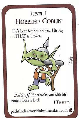 Munchkin Promo Hobbled Goblin By Steve Jackson Games • $1