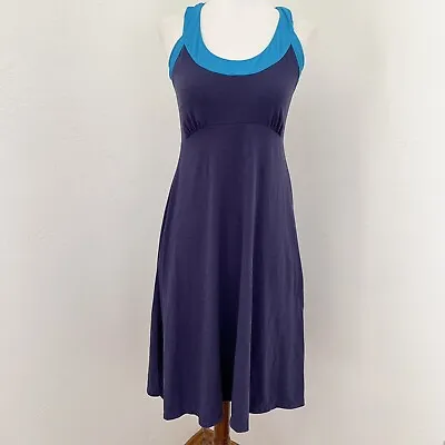 $24 • Buy Prana Activewear Cali Dress Womens Medium Racerback Indigo Purple Blue Knit