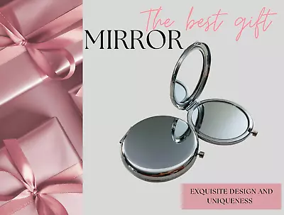 Makeup Folding Mirror Mini Round Silver Dual Sided Pocket Wedding Party Favors • $19.90