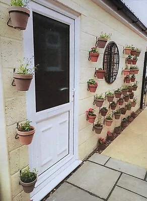 6x 6  Plant Pot Holders Hang Pots On Wallsfences.Vertical Gardening.Grow Herbs • £15.80