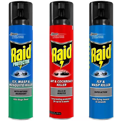 Raid Fly Wasp Ant Cockroach Mosquito Killer Rapid Action Spray 300ml • £7.99