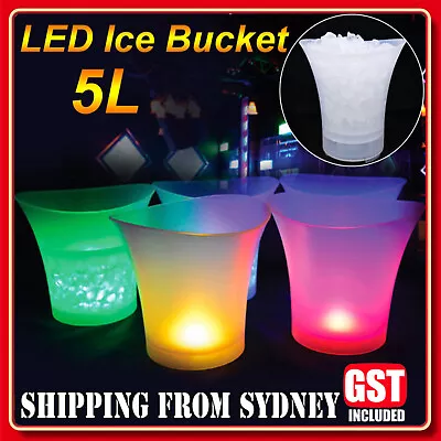 5L LED Ice Bucket Wine Colour Changing Drink Cooler Retro Party Wedding Bar Club • $22.55