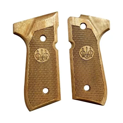 Beretta Grip 92/96 Series Full Size 92FS/92F Checker Wood Grips W/Screw & Wrench • $37.99