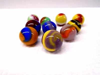 Vtg (10) Akro Agate 2 Color Corkscrew Glass Marbles! (1) Rare Purple/yellow! • $33