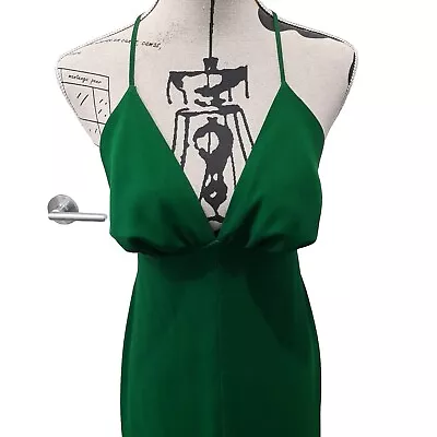 Formal Fame And Partners Maxi Dress Size 12 Green Back Crossover Straps Preowned • $25