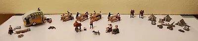 N Scale Woodland Scenics Figures Campers Outdoor Dining Barbeque Trailer Haven • $24