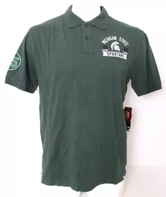 Michigan State University MSU Spartans Colosseum Green SS Polo Golf Shirt Mens L • $29.72