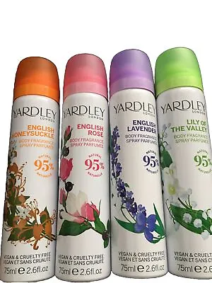 Yardley Body Sprays X 4 English Honeysuckle Lily Of The Valley Rose 4 X 75ml • £12.50