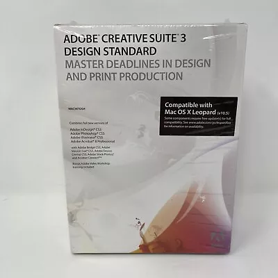 New Adobe Creative Suite 3 Design Standard For MAC  Brand-new Sealed W/adobe 8 • $29.99