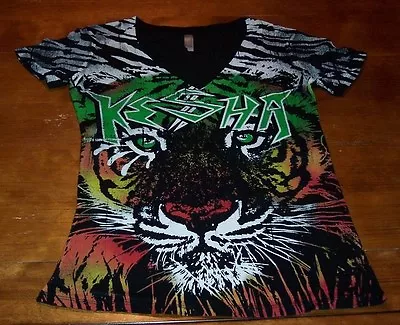 £19.66 • Buy WOMEN'S TEEN KE$HA TIGER V-Neck T-shirt XL NEW Kesha