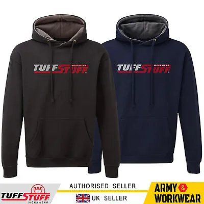 Tuffstuff Logo Hoodie Lined Hood Pouch Pocket Comfort Heavy Weight Mens • £19.95