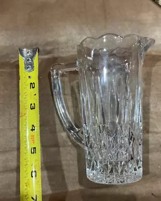 Vintage Crystal - Cut Glass Milk /juice/ Water  Pitcher 7” - Waterford Type • $30