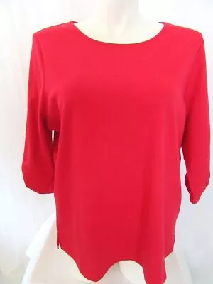 Quacker Factory Size 3X Red Knit T-Shirt With Faux Pearl Detail • $22.99