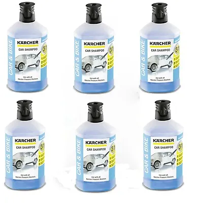 Six Pack Of Karcher Pressure Washer 1 Litre Car Shampoo  6.295-750.0/ 62957500 • £63.41