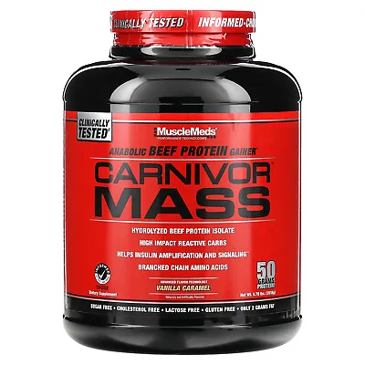 Carnivor Mass Anabolic Beef Protein Gainer Vanilla Caramel 5.78 Lbs (2618 G) • $53.74