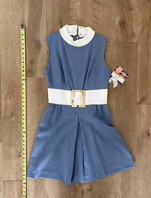 Vintage NWT 1960’s Mod Blue Dress Size Small Missing Clasp • $25