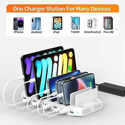 10-Port USB Charging Station 60W Quick FAST Charger IPad IPhone Tablet Samsung • $139.99