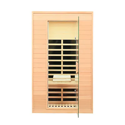 2 Persons Indoor Far Infrared Sauna Room Hemlock Wood Personal Sauna Detox 1500W • $1600