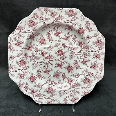 Spode ROSEBUD CHINTZ 9  Square Scalloped Edge Plate • $14.50