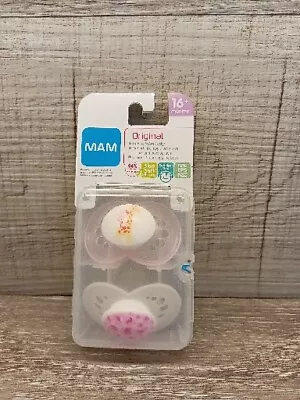 MAM Original Pacifier 2 Pack Age 16+ Months New Pink Giraffe Camo Free Shipping  • $10.95