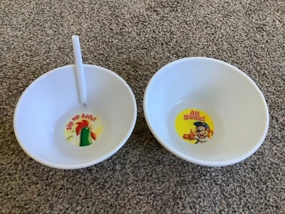 £9.99 • Buy Pair Of KELLOGG’S Plastic Cereal Bowls ~ Cornflakes Tip & Sip ~ Coco Pops
