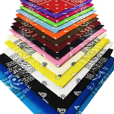 BANDANA Paisley 100% COTTON Head Wrap Bandanna Durag Scarf  Summer Headwrap Mask • $3.99