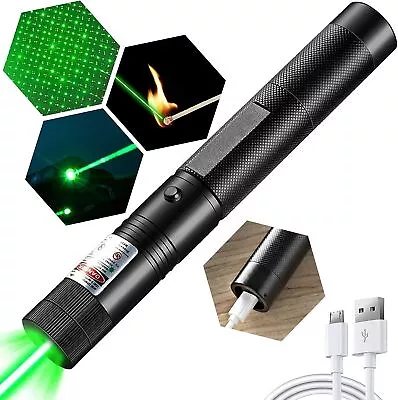 2000Miles 532nm Green Laser Pointer Pen Visible Beam Light Lazer Rechargeable • $5.99