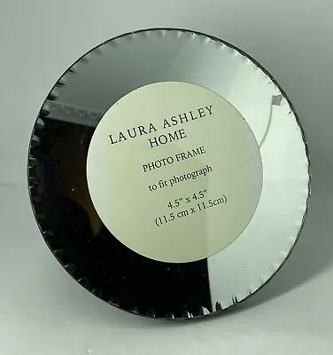 Laura Ashley Home Circular Mirrored Picture Photo Frame 4.5” X 4.5” Crimped Edge • £16.99