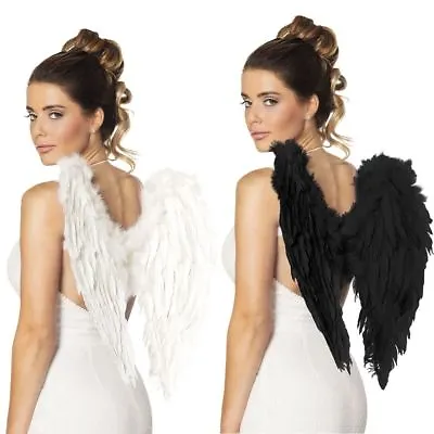 £8.99 • Buy Adult Women's Angel Feather Wings Fairy Devil Fancy Dress Accessory