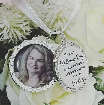 Bouquet Memorial Photo Charm - Wedding Bouquet Photo Charm - Diamante Charm • £10.99