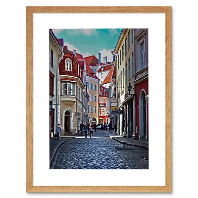 £24.99 • Buy Estonia Street Buildings Photo Framed Art Print Picture Mount 12x16 Inch