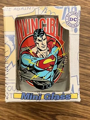 Vintage DC Comics Originals Superman Invincible Mini Glass New In Box • $9.90