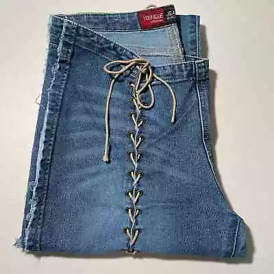 Younique Lace Up Denim 90s Trendy Stylish Pull-On Rodeo Women's Jeans Size 11  • £33.78