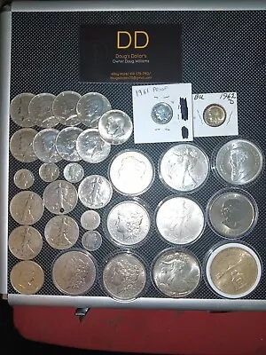 US Silver Coin Lot Morgan's Eagles Halves Krugerrand's Etc. 22.20FV Nice Set • $213.50