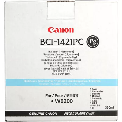 Original Ink CANON W8200 W8400 P Pg / BCI-1421PC Photo Cyan Ink Cartridge • £144.29