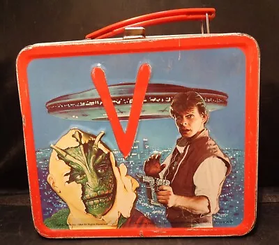 Vintage 1984  V The Visitors  TV Series Aladdin Metal Lunchbox! NICE! VERY RARE • $225